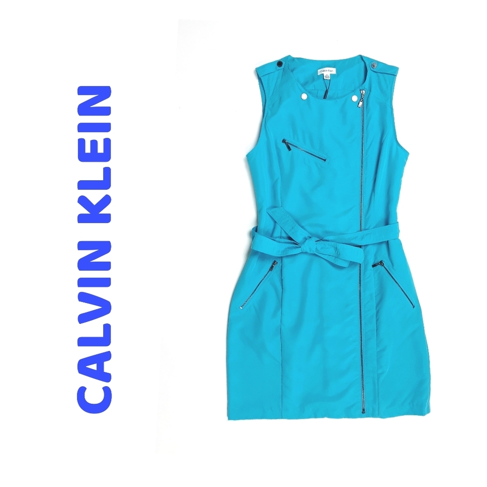Calvin Klein Dress Size 10 Blue Sheath | NWT